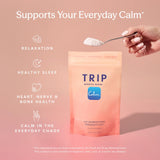 TRIP Magnesium Powder 150g back view showing ingredients and nutritional information