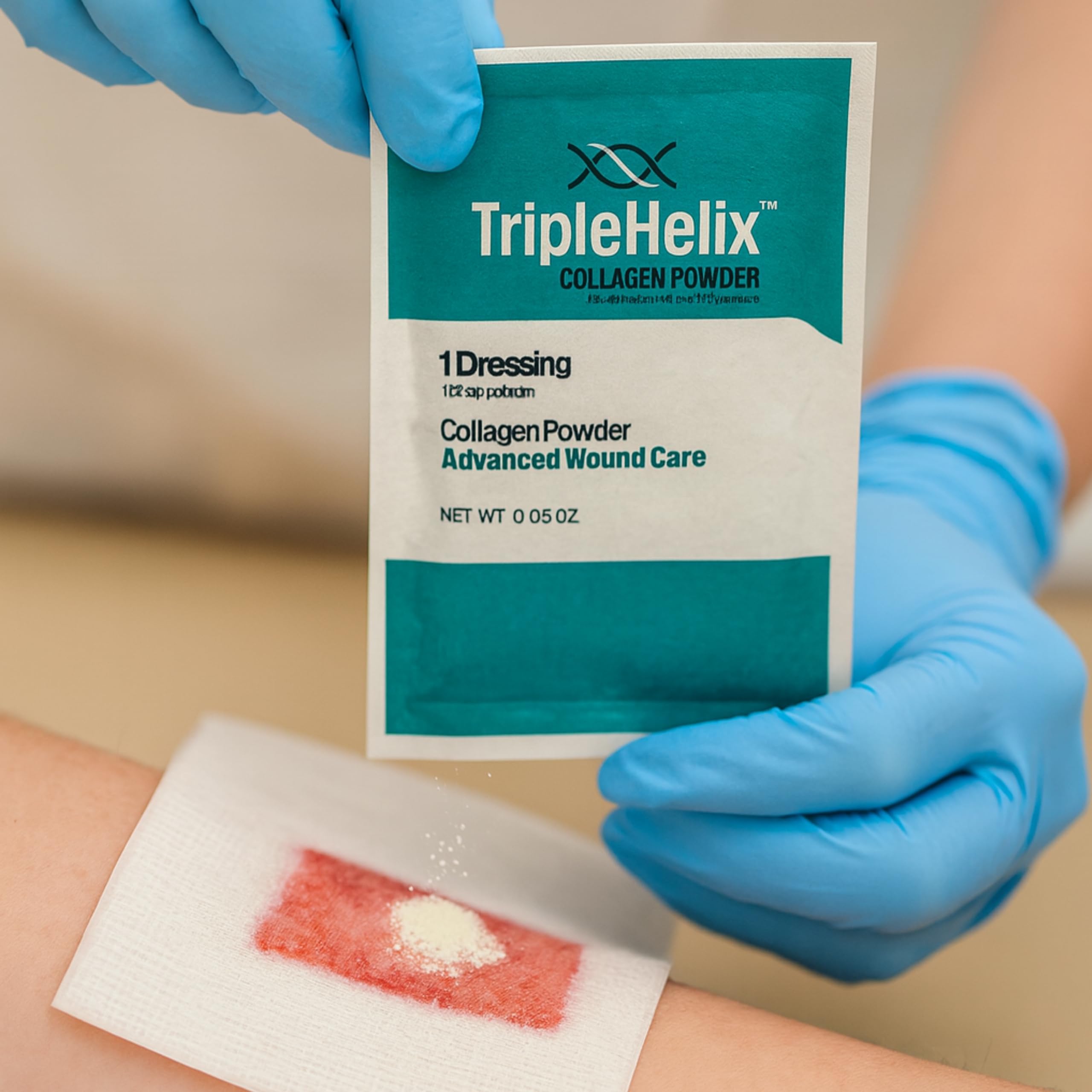 Triple Helix Collagen Powder 100% Type I Bovine 1g pouch back view