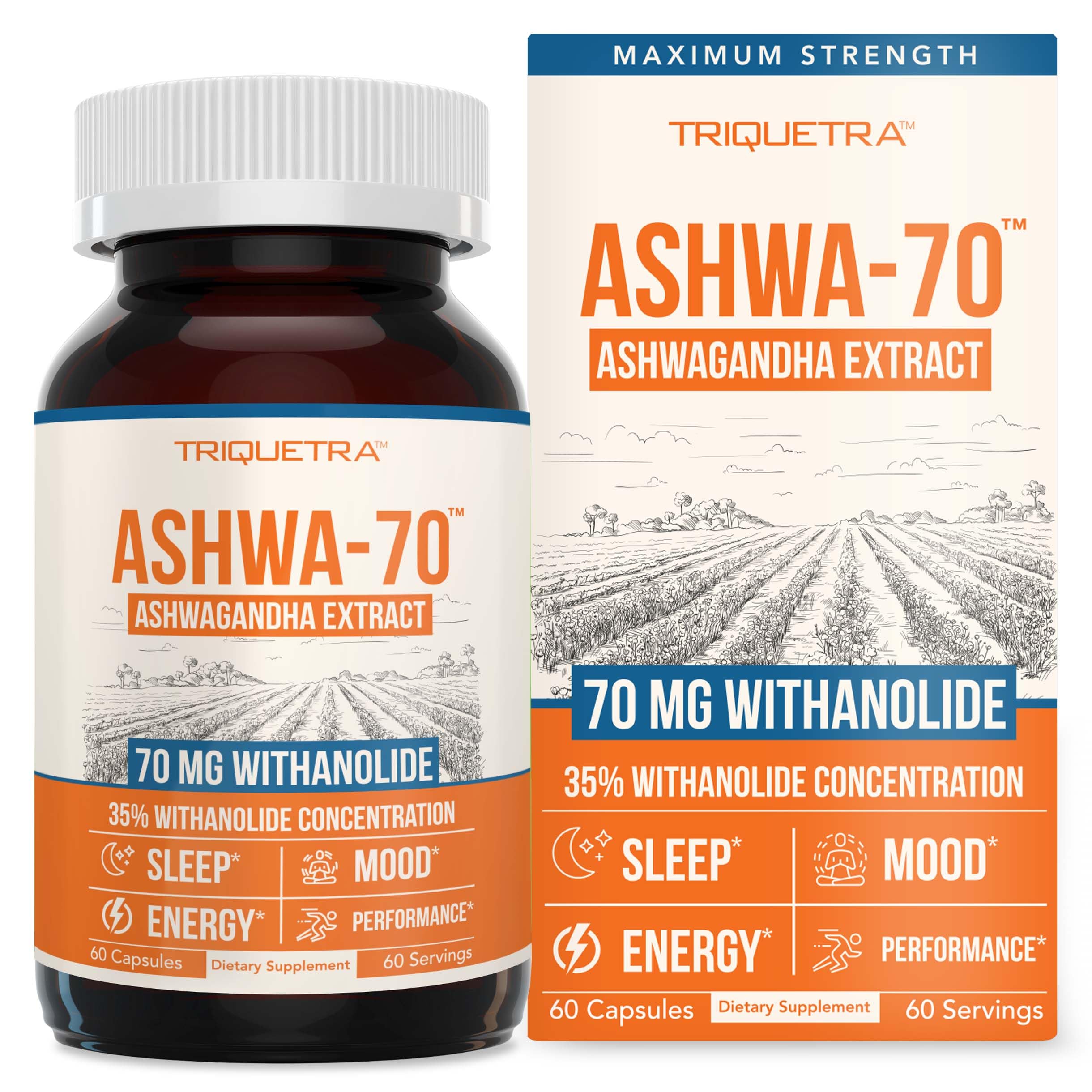 Triquetra Health Ashwagandha Capsules 70mg front view