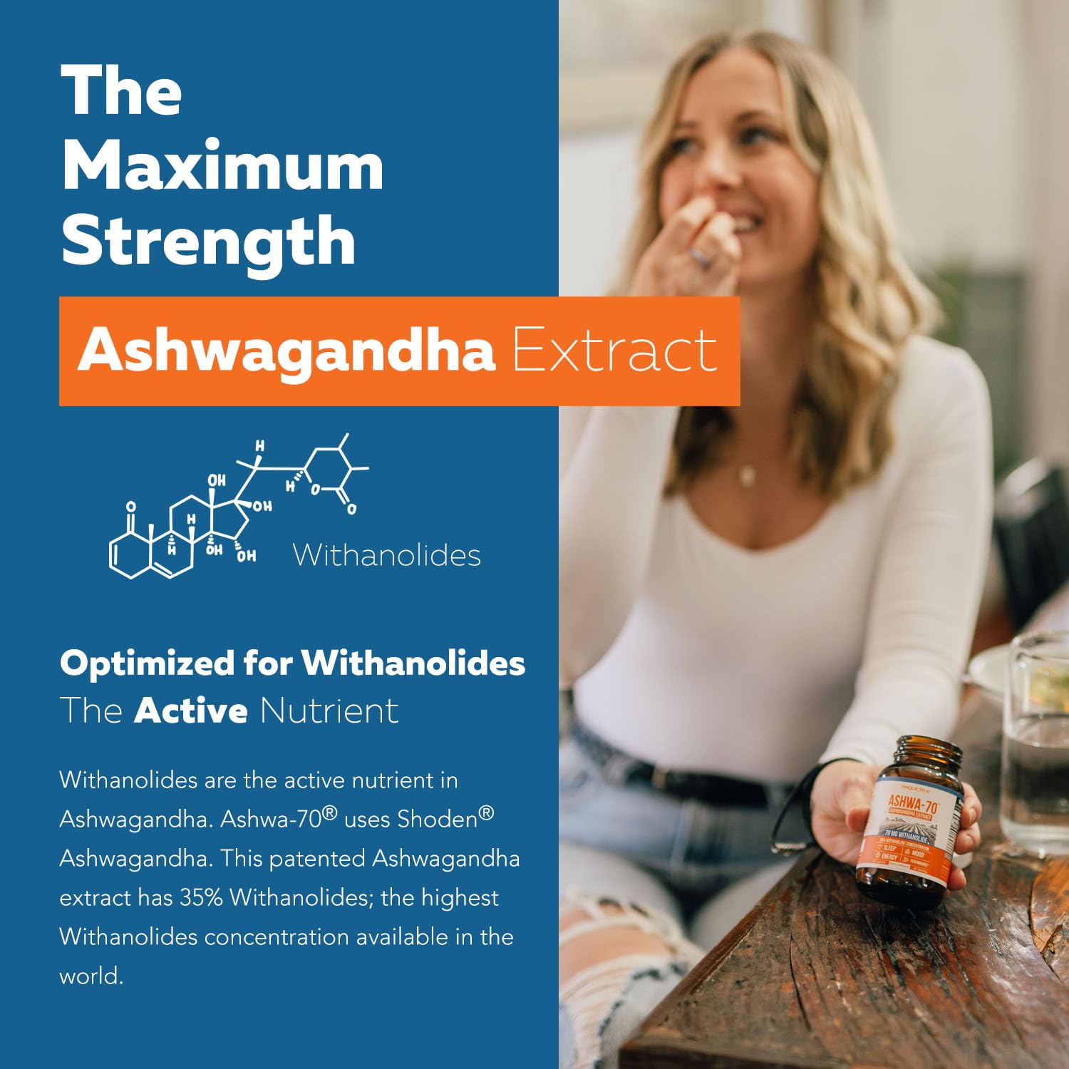 Triquetra Health Ashwagandha Capsules bottle side view