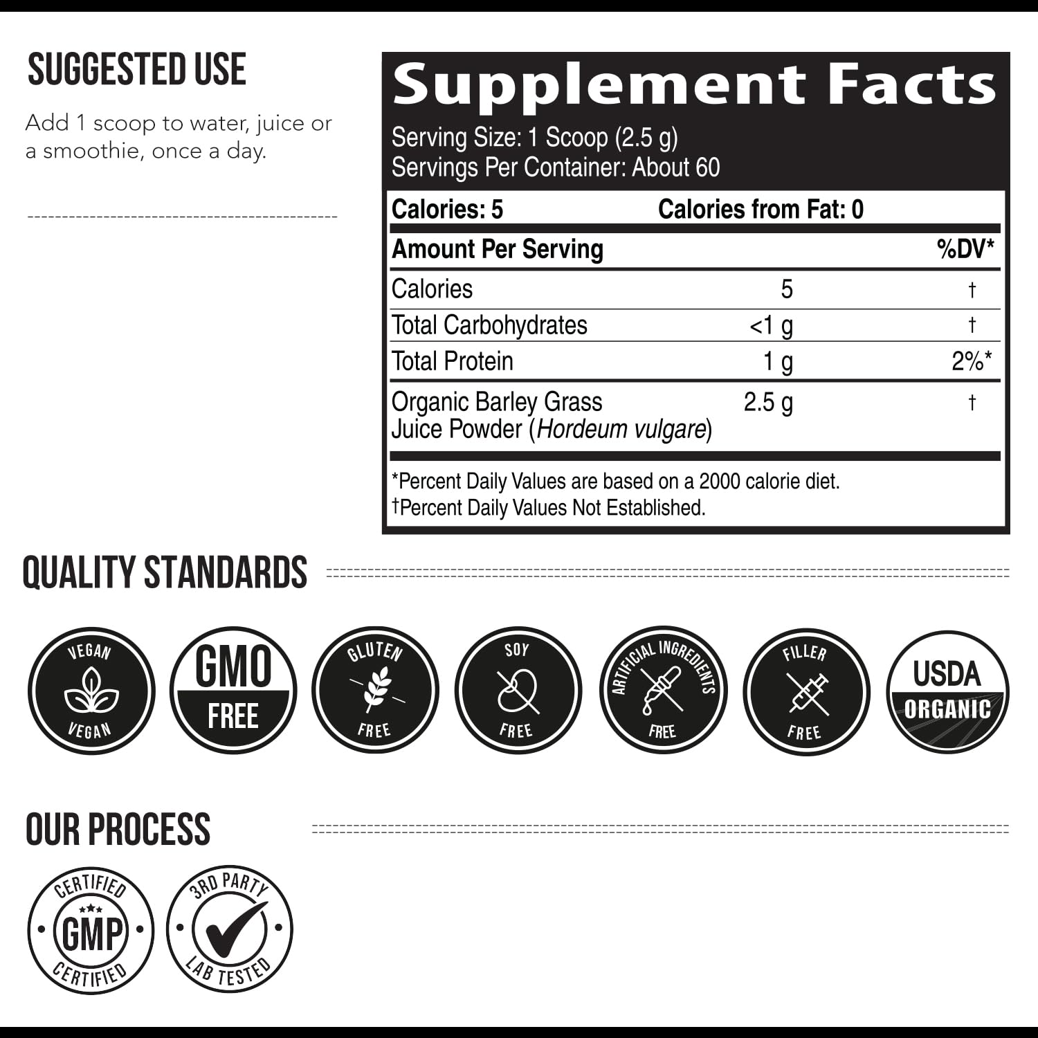 Triquetra Health Barley Grass Juice Powder 150g in a glass