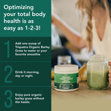 Triquetra Health Barley Grass Juice Powder 150g organic label