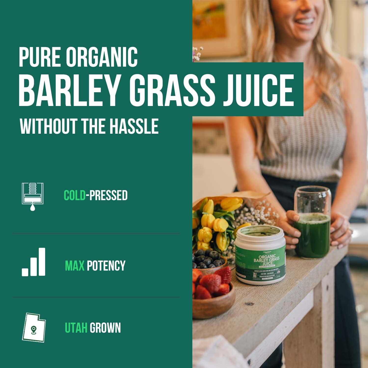 Triquetra Health Barley Grass Juice Powder 150g packaging