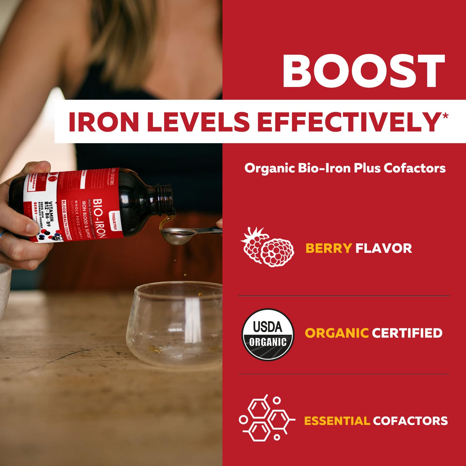 Triquetra Health Bio-Iron Liquid Iron Supplement 440g back view