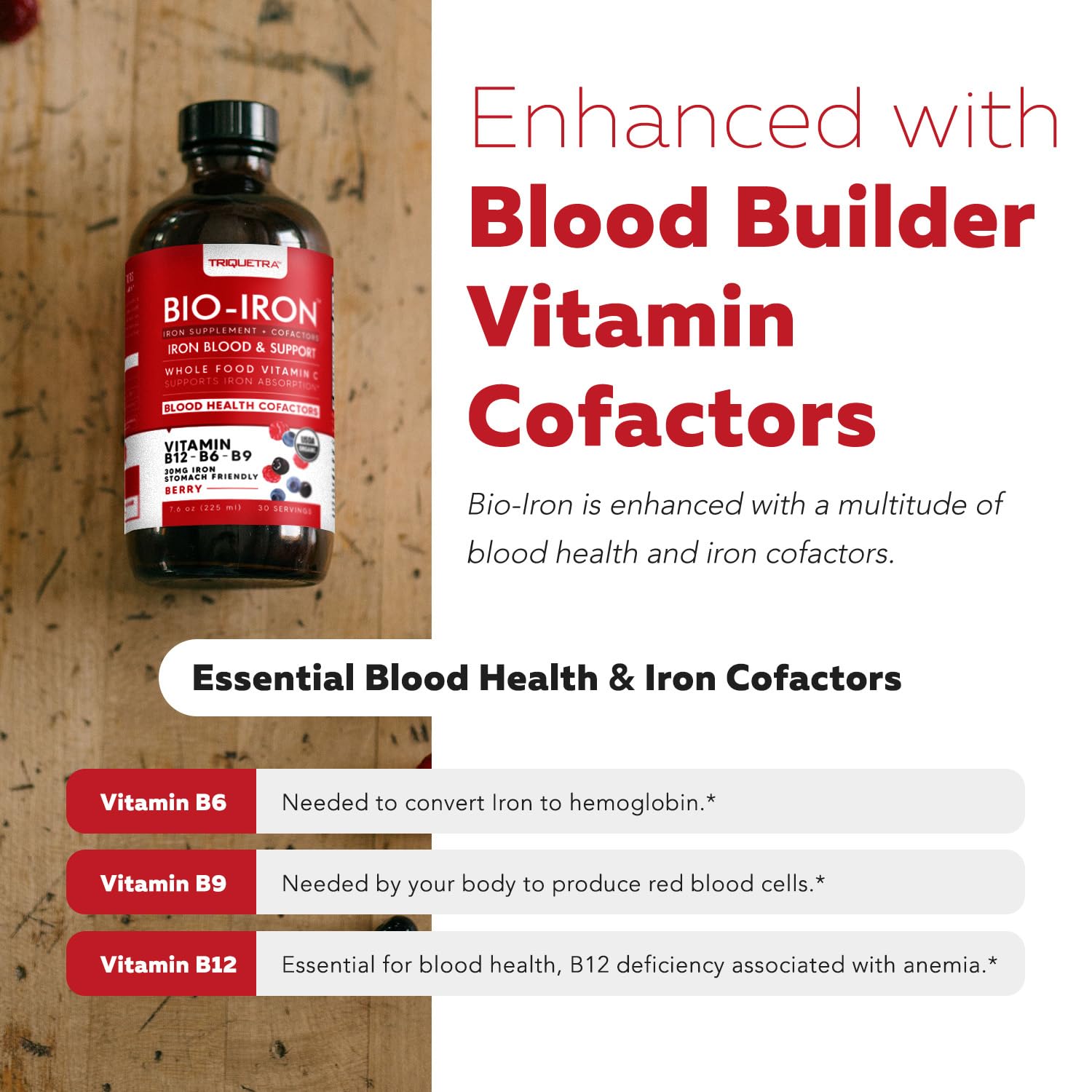Triquetra Health Bio-Iron Liquid Iron Supplement being poured