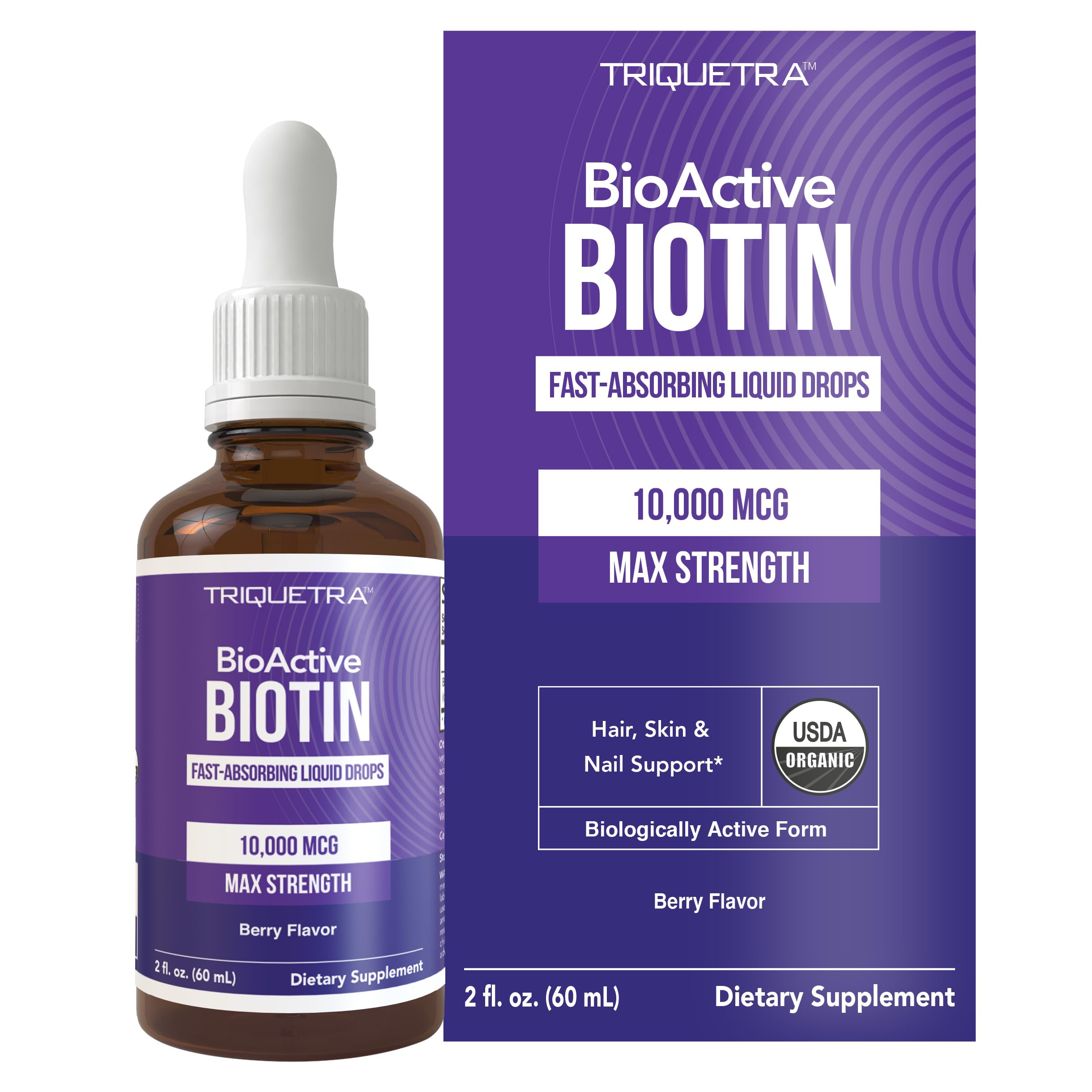 Triquetra Health Biotin Liquid Supplement bottle front view