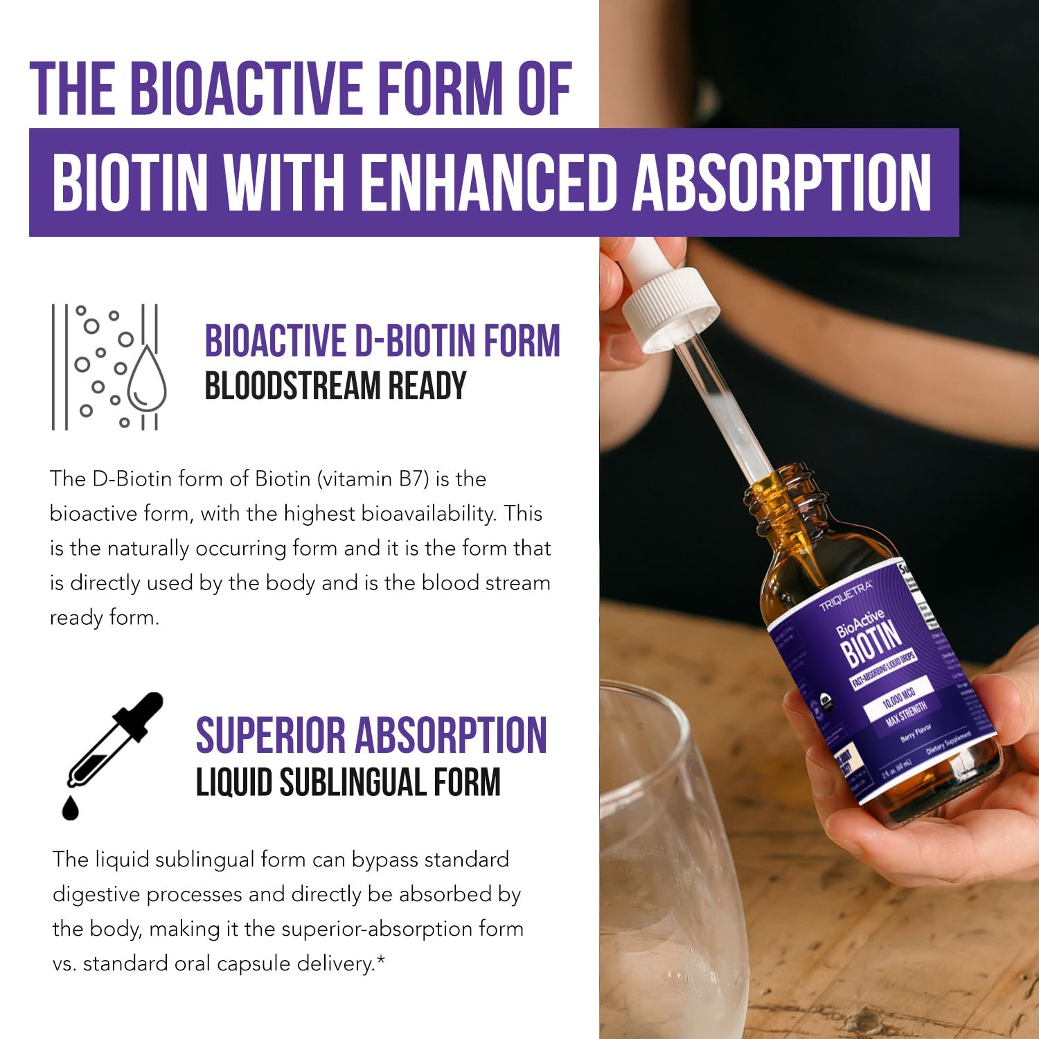 Triquetra Health Biotin Liquid Supplement packaging
