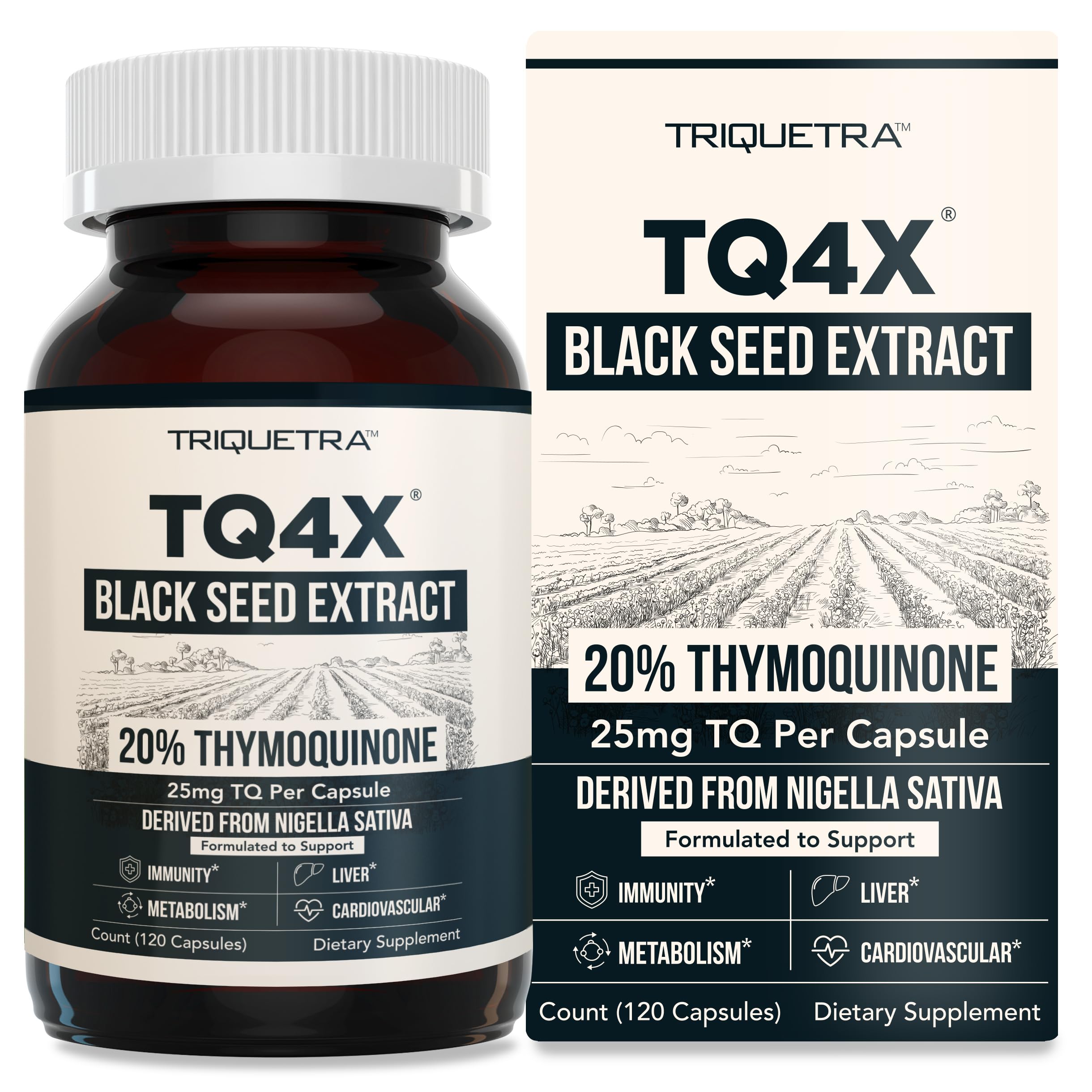 Triquetra Health Black Seed Oil Capsules 60 count bottle front view