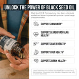 Triquetra Health Black Seed Oil Capsules bottle with capsules spilled