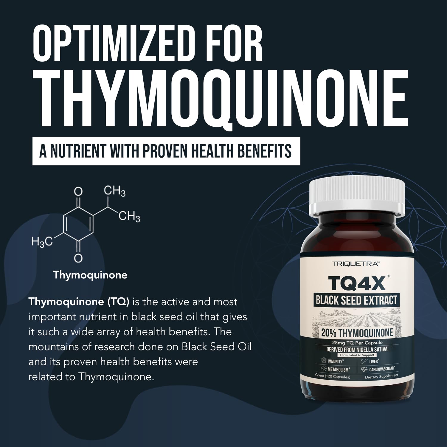 Triquetra Health Black Seed Oil Capsules on wooden table