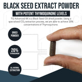 Triquetra Health Black Seed Oil Capsules showing Thymoquinone content