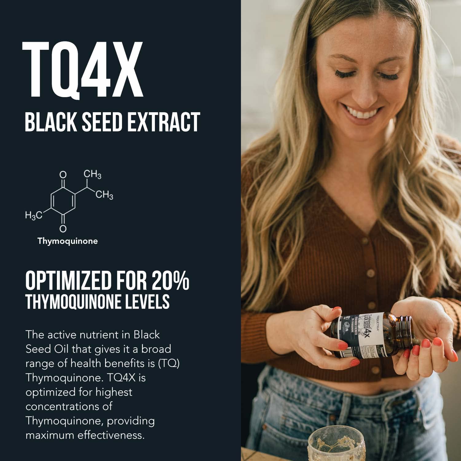 Triquetra Health Black Seed Oil Capsules side view with label
