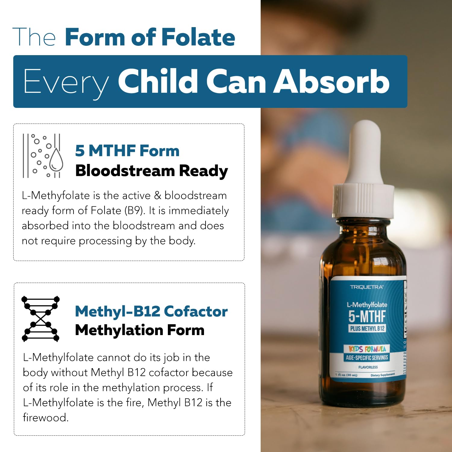 Triquetra Health Children's Methylfolate B12 Supplement dosage instructions