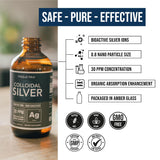 Triquetra Health Colloidal Silver 397g bottle on a wooden table