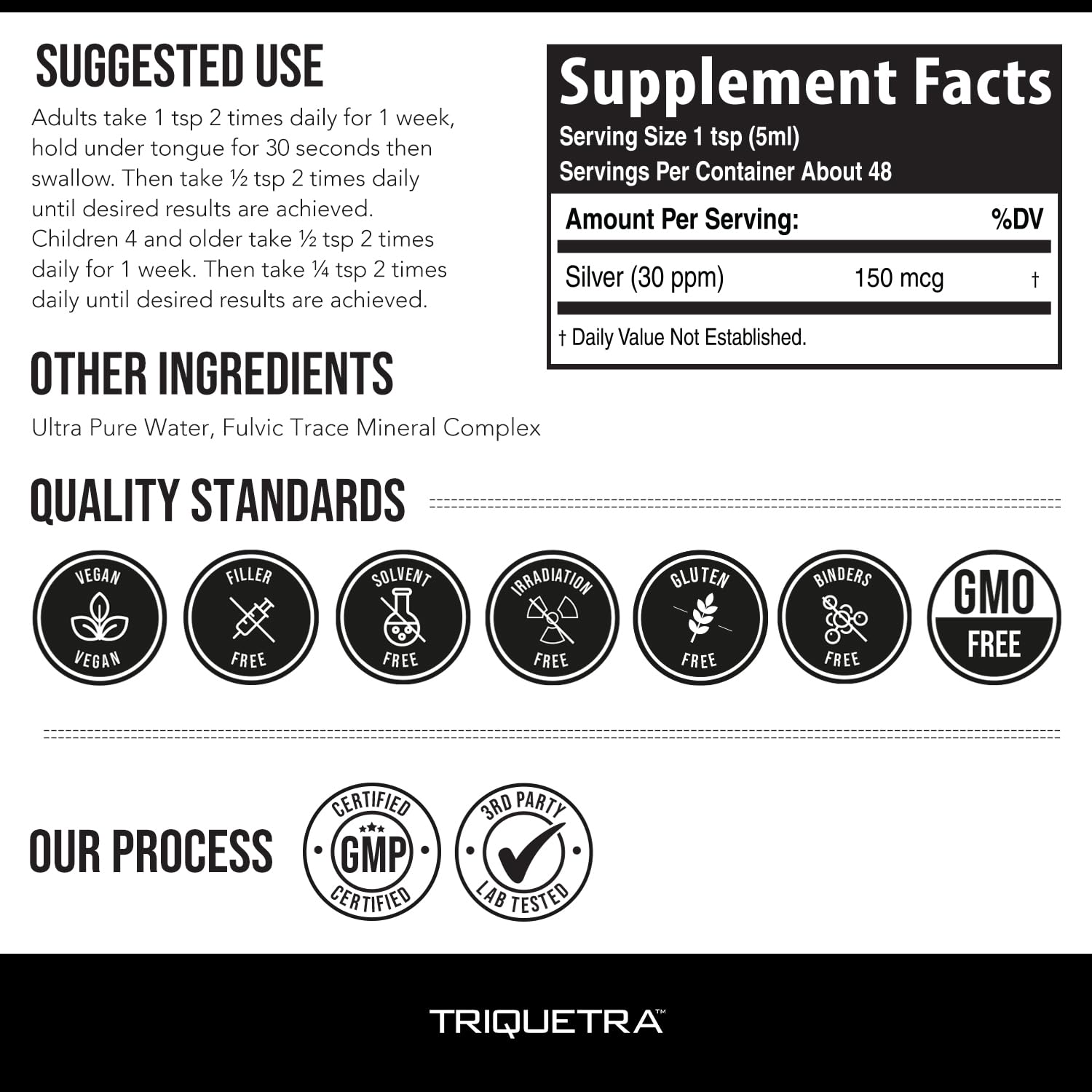 Triquetra Health Colloidal Silver 397g bottle with Fulvic Acid