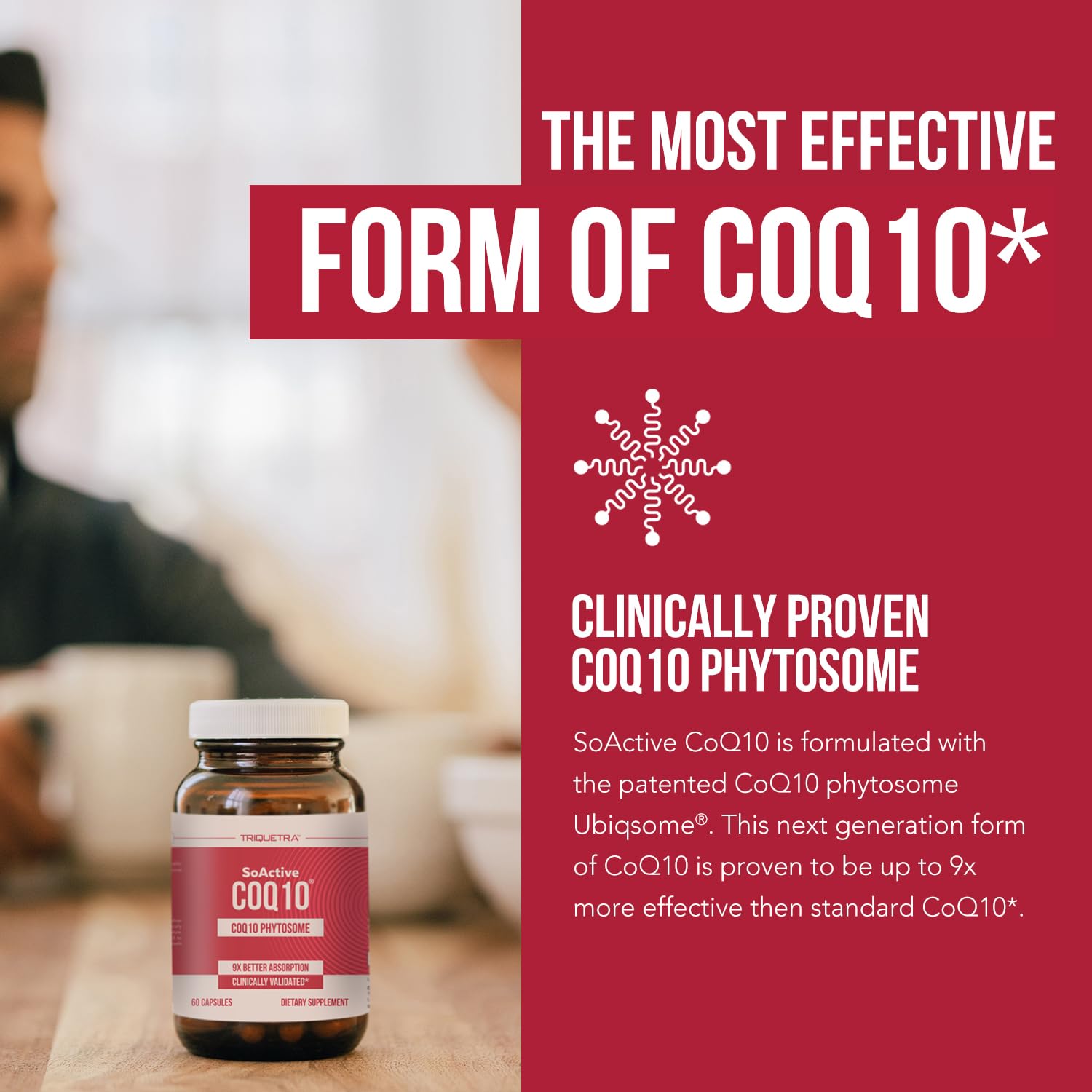 Triquetra Health CoQ10 Phytosome 100mg 60 Capsules side view