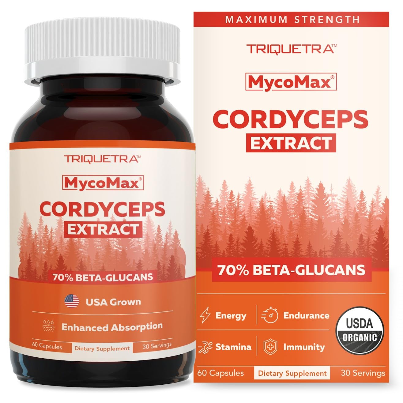 Triquetra Health Cordyceps Mushroom Capsules front view