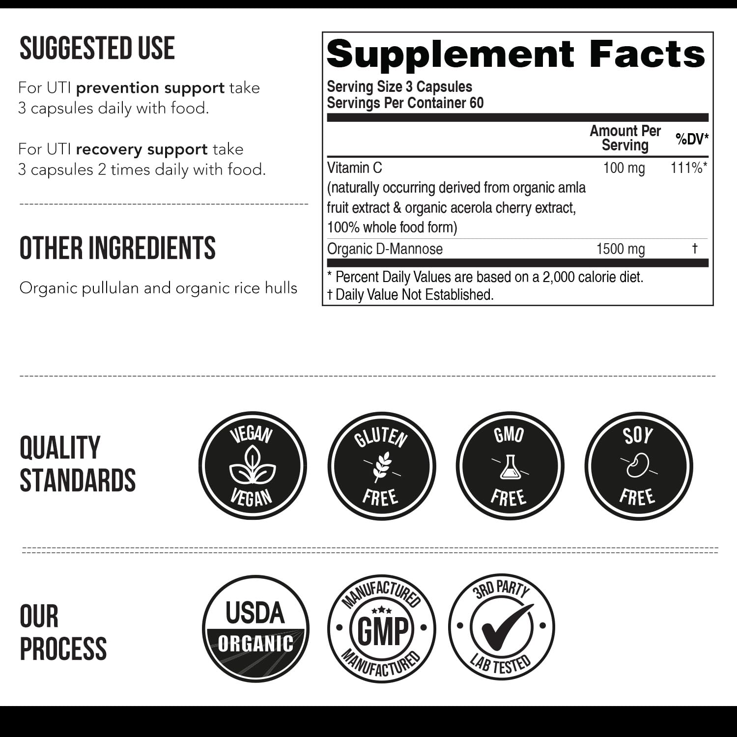 Triquetra Health D-Mannose supplement with natural ingredients