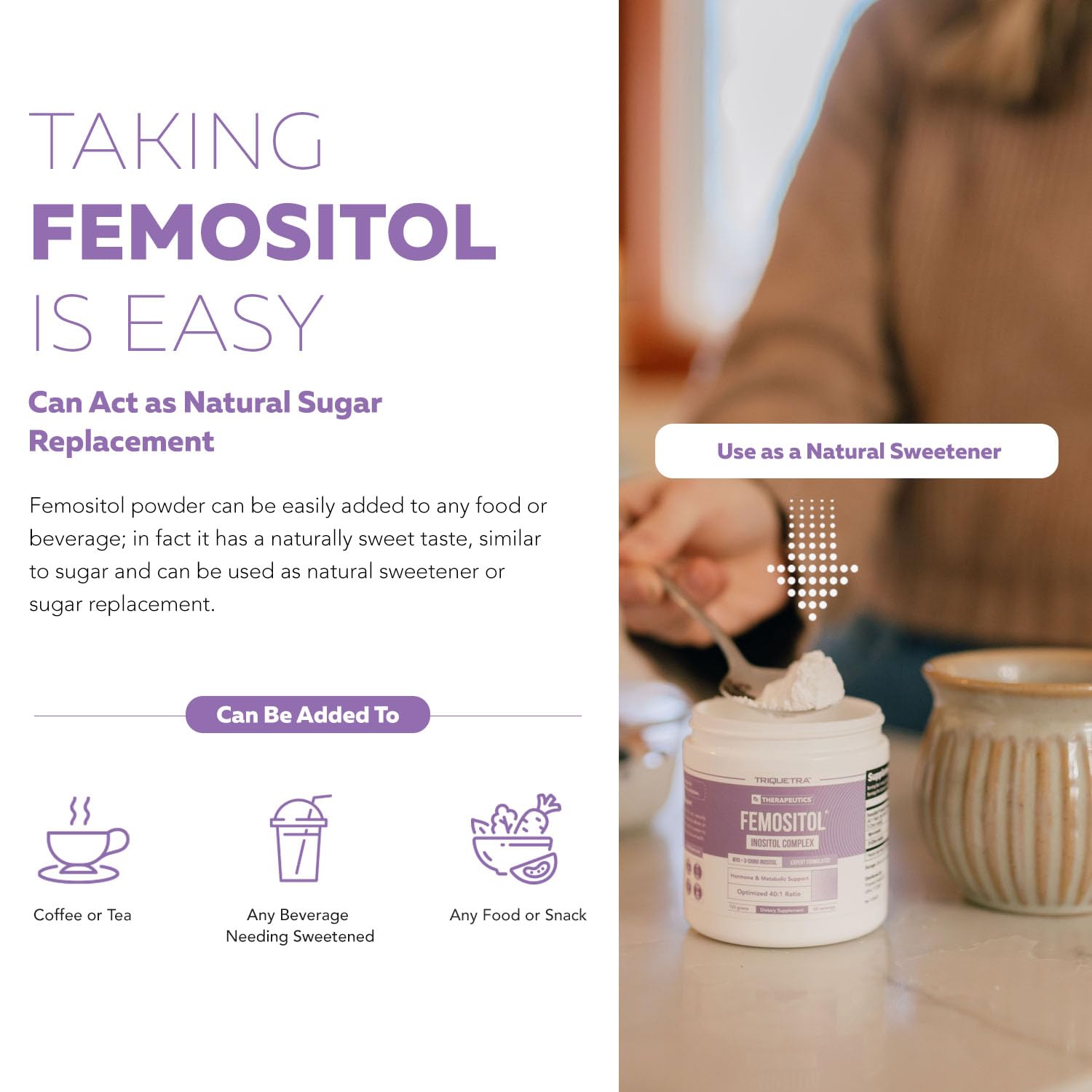 Triquetra Health FemoSitol 40:1 Inositol Supplement nutritional information