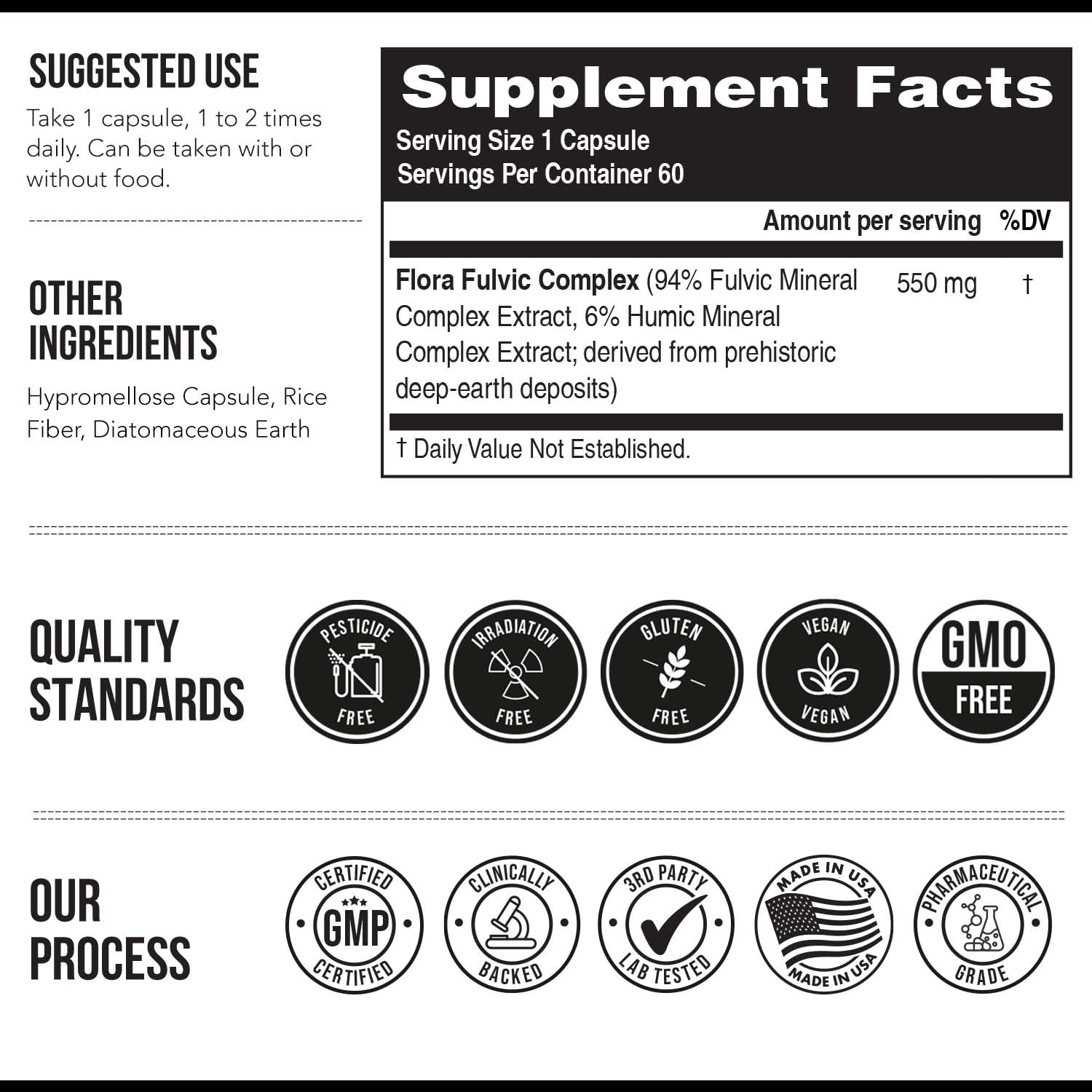 Triquetra Health Flora Fulvic Trace Mineral Complex with a measuring spoon