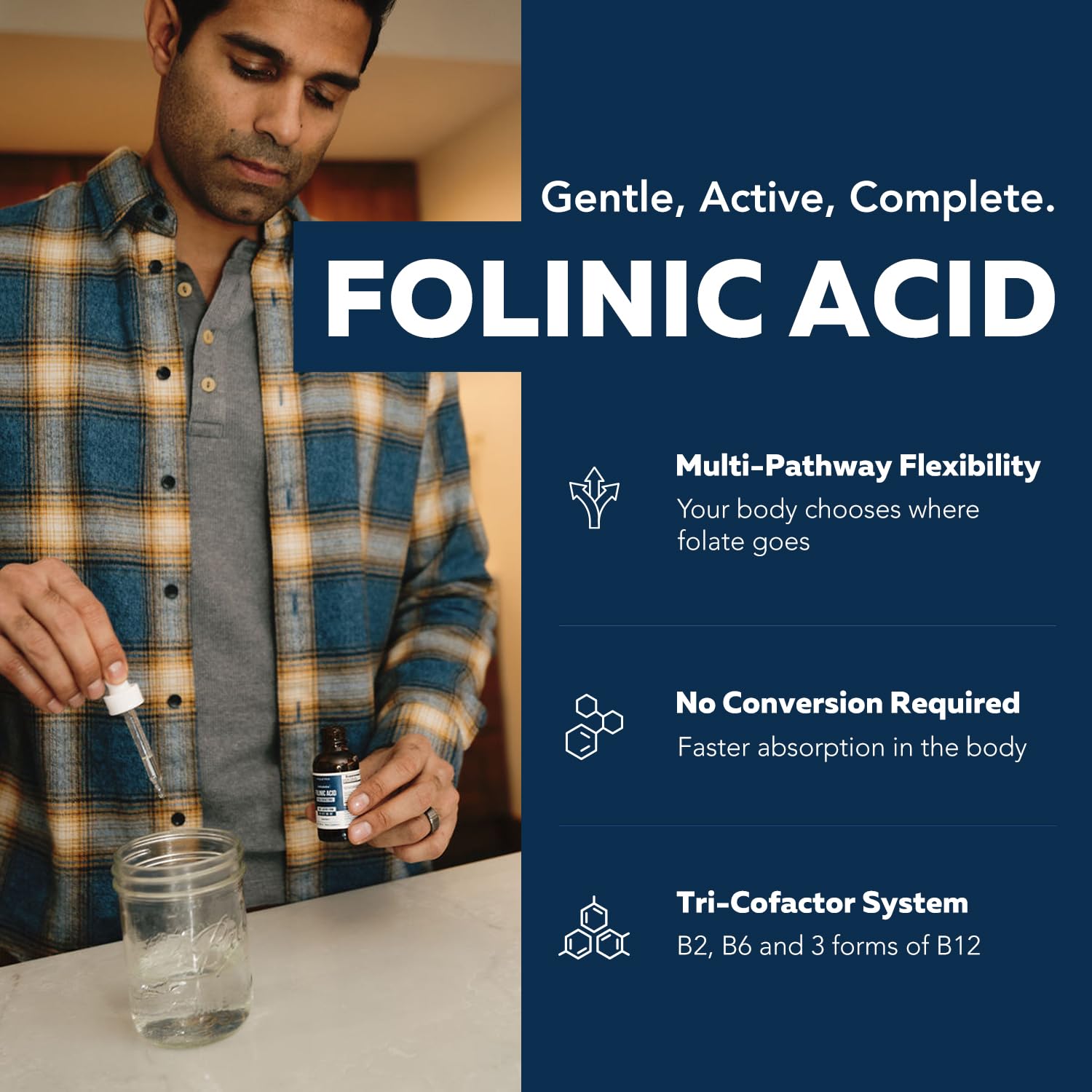 Triquetra Health Folinic Acid Liquid Drops bottle side view