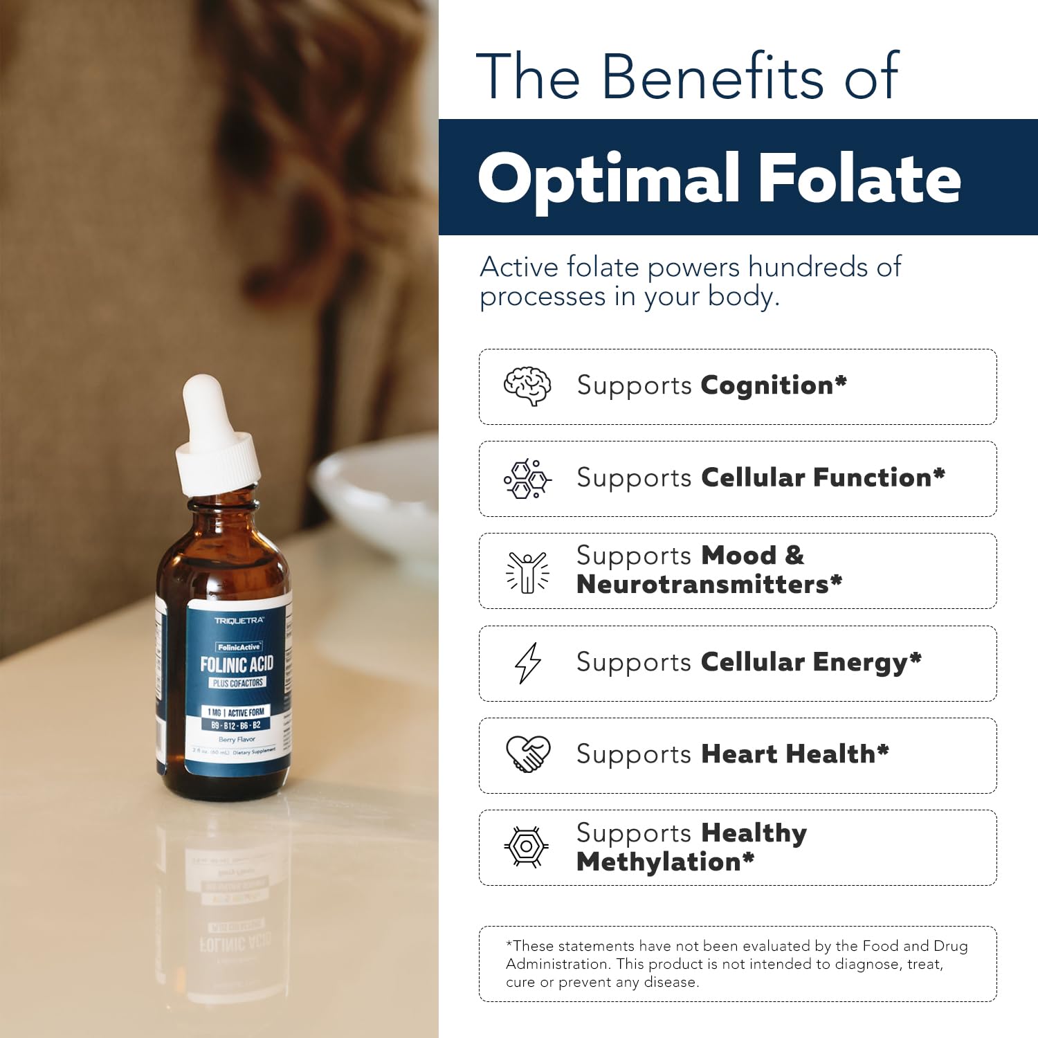 Triquetra Health Folinic Acid Liquid Drops packaging and label