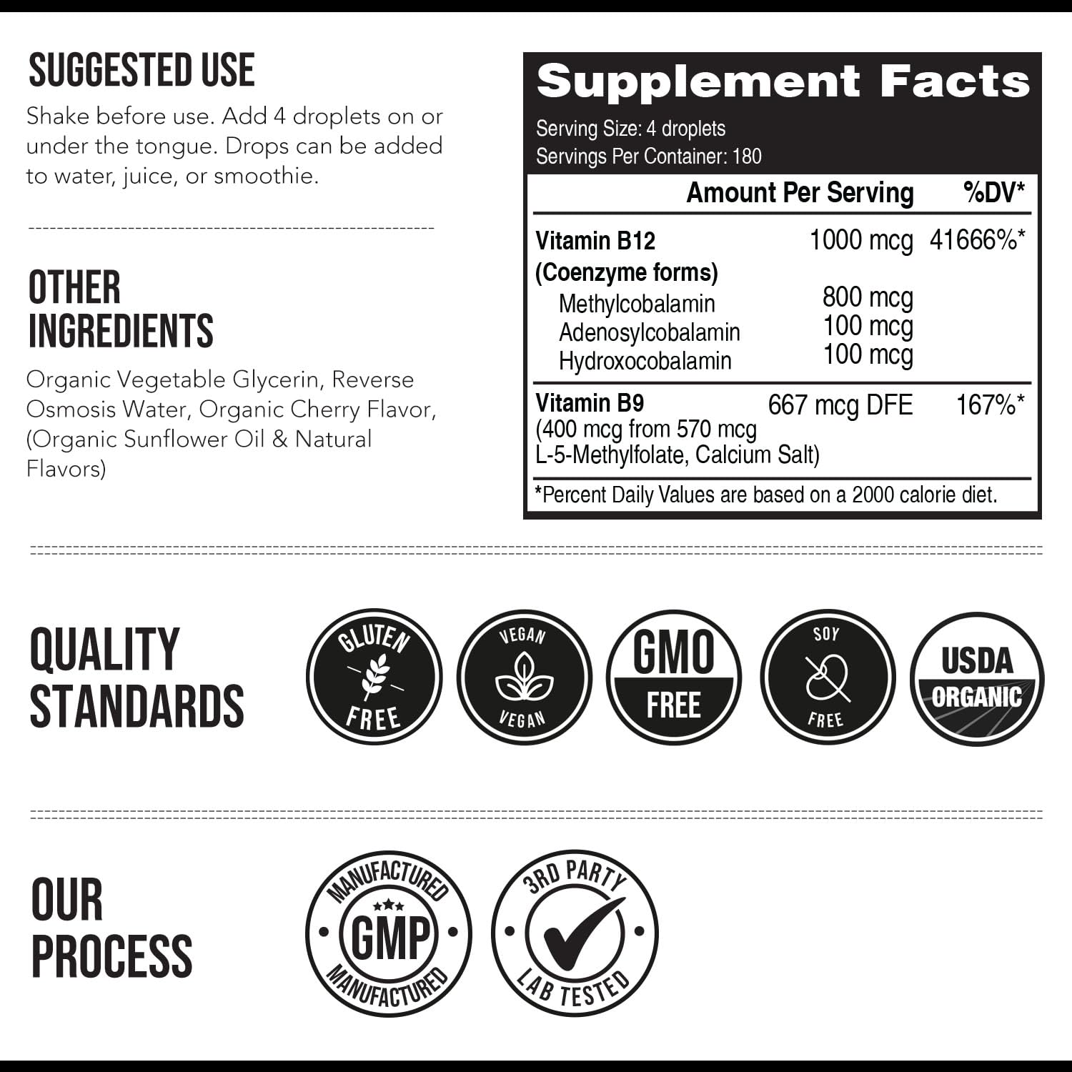 Triquetra Health Full-Spectrum Vitamin B12 1000mcg liquid supplement with measuring spoon