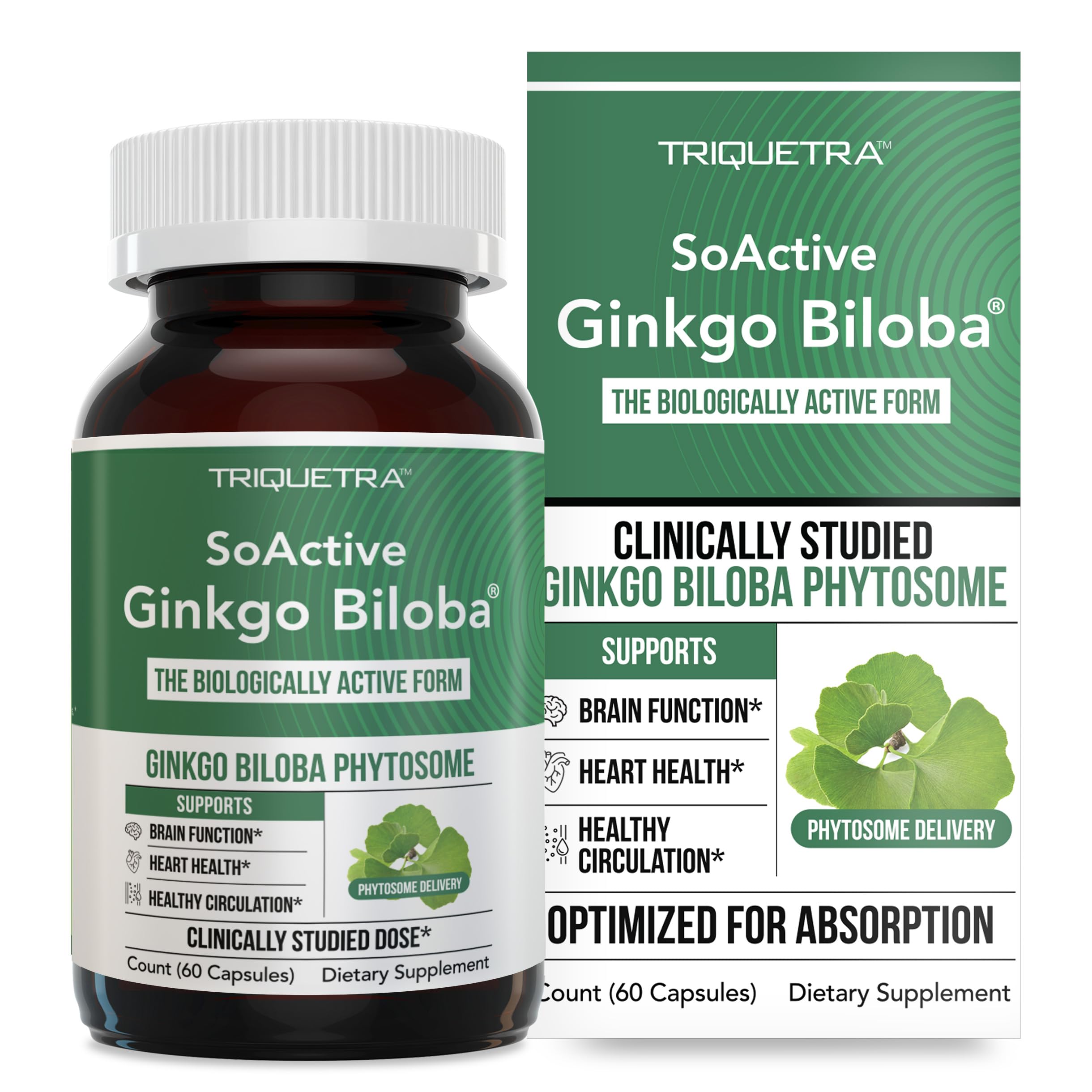 Triquetra Health Ginkgo Biloba 60 Capsules front view