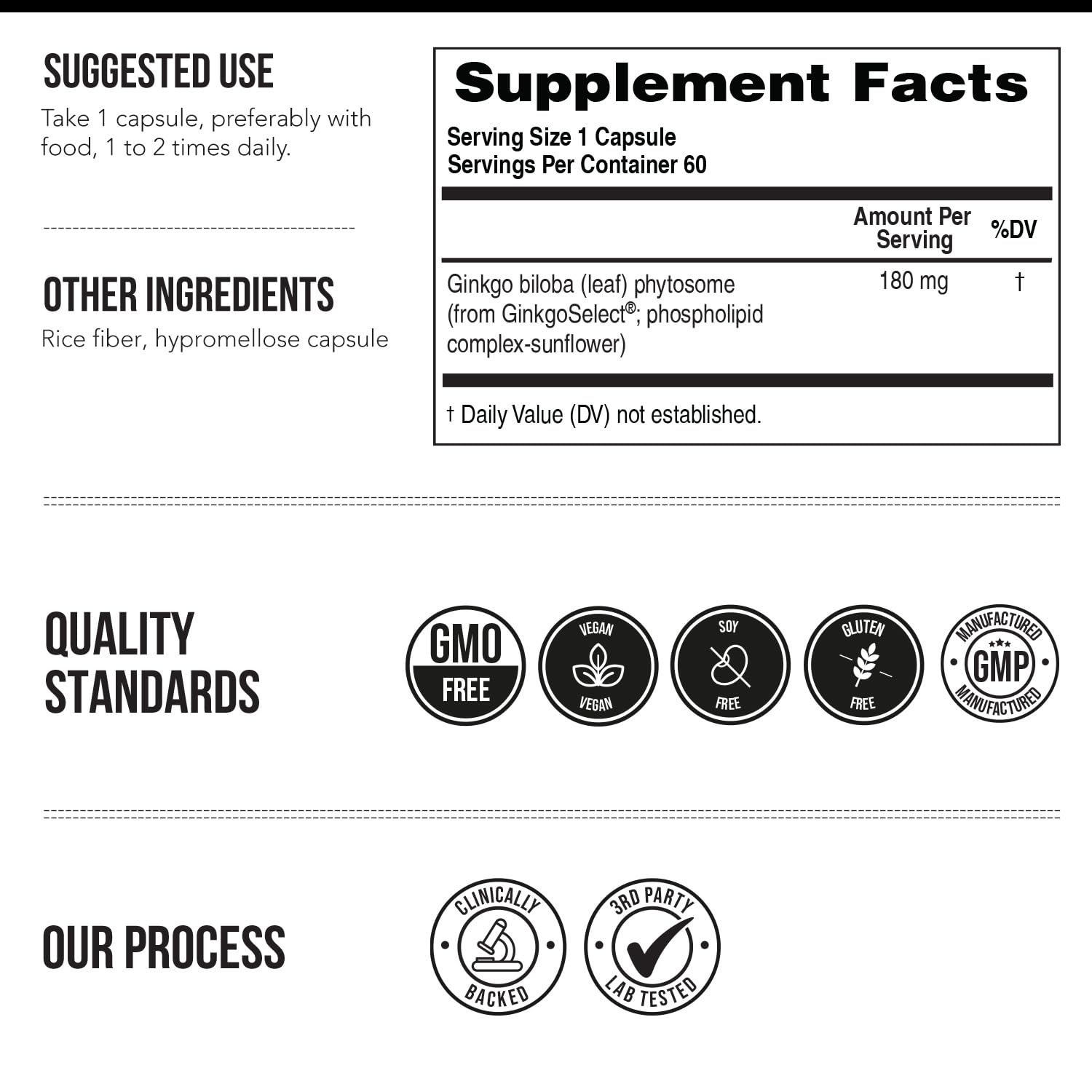 Triquetra Health Ginkgo Biloba capsules with a measuring spoon