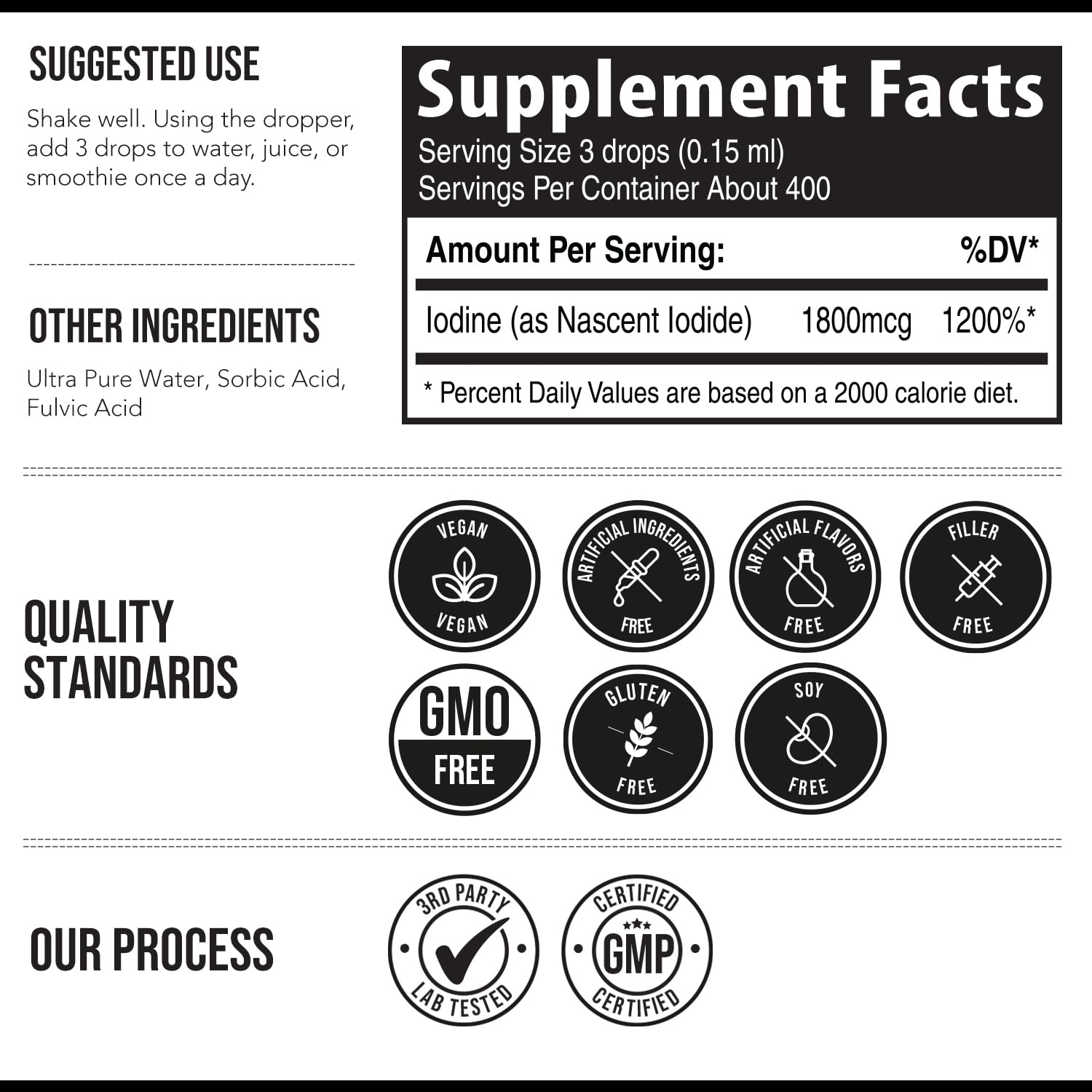 Triquetra Health Iodine Liquid Supplement on a wooden surface