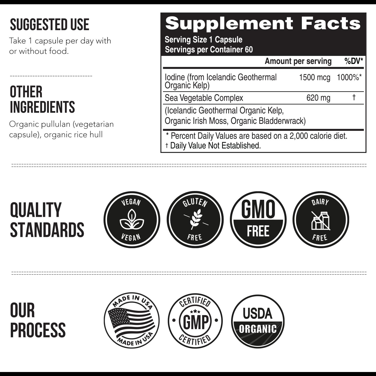 Triquetra Health Iodine Supplement 1500 mcg with a green plant background