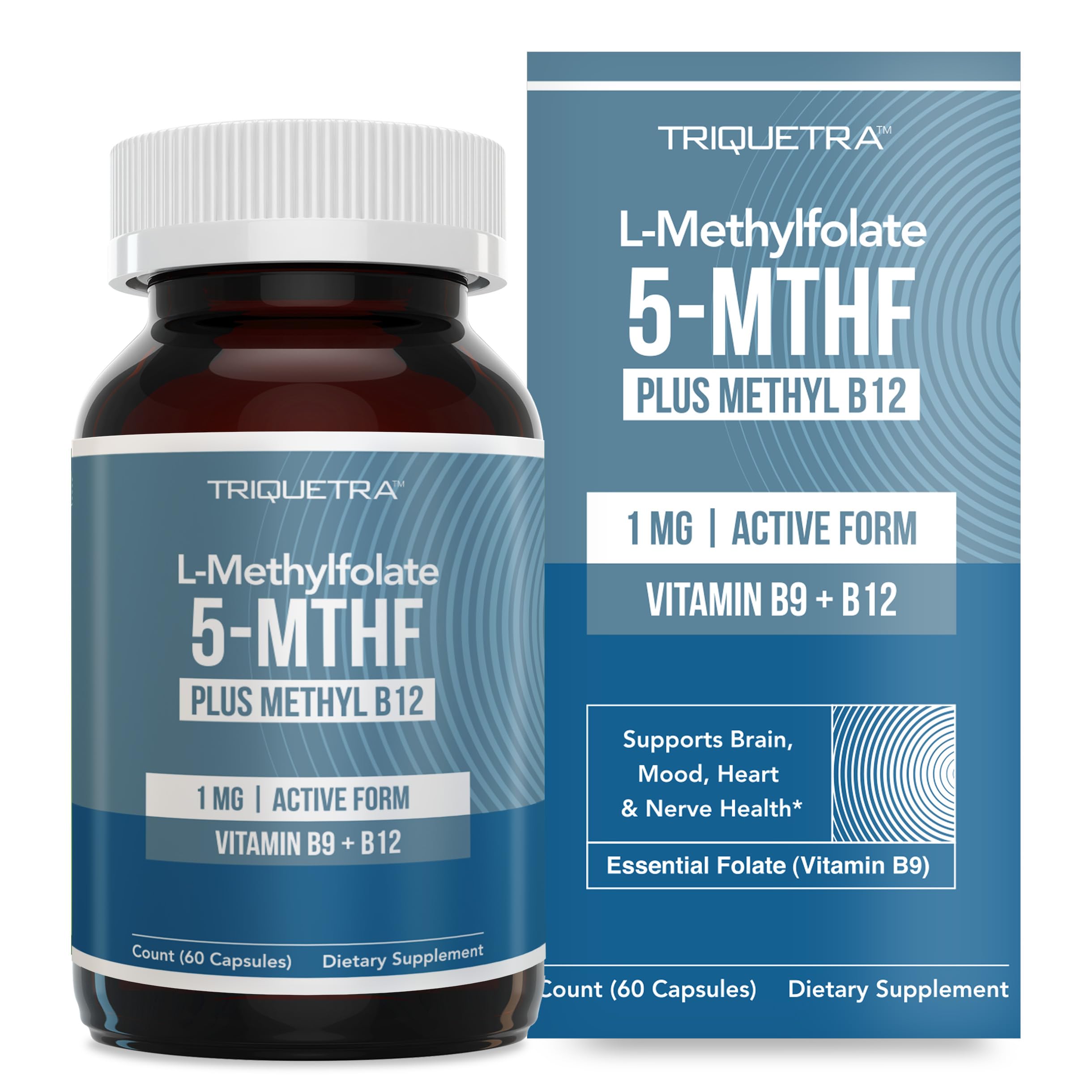 Triquetra Health L-Methylfolate 1000 mcg capsule bottle front view
