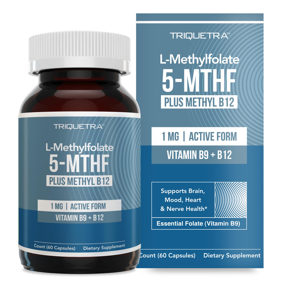 Triquetra Health L-Methylfolate 1000 mcg capsule bottle front view