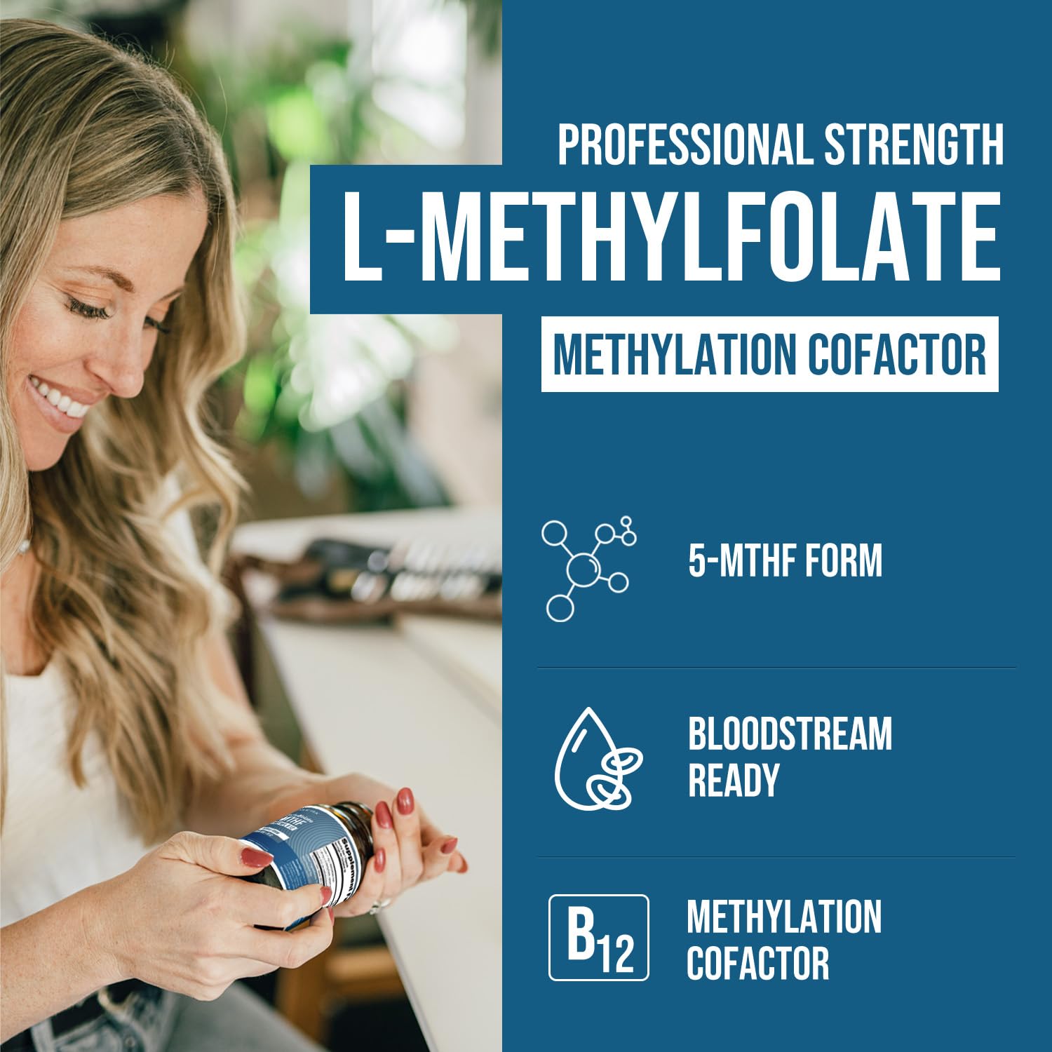 Triquetra Health L-Methylfolate 1000 mcg capsules side view