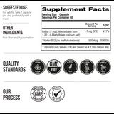 Triquetra Health L-Methylfolate 1000 mcg capsules with rice fiber ingredients