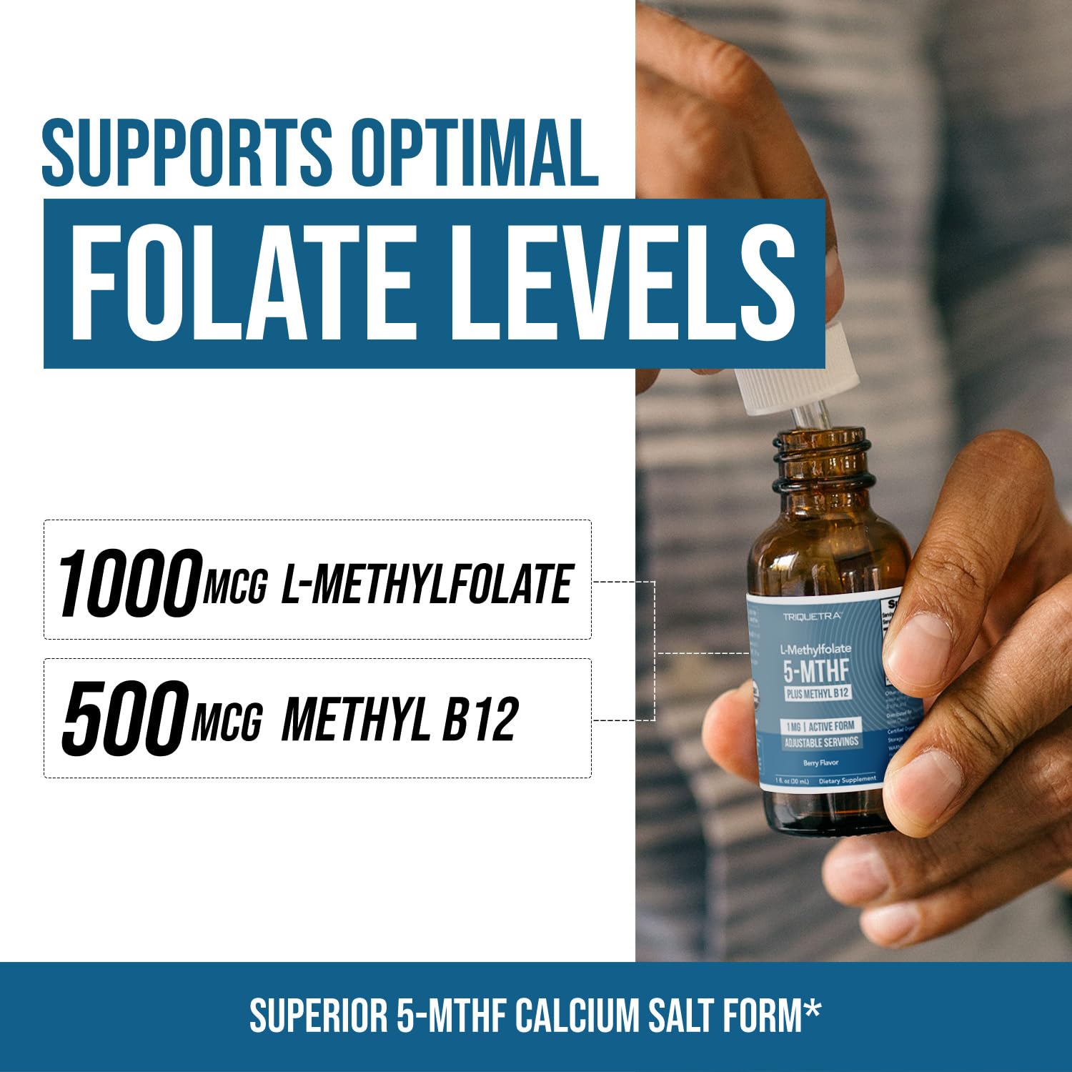 Triquetra Health L-Methylfolate 1000 mcg liquid supplement ingredients list