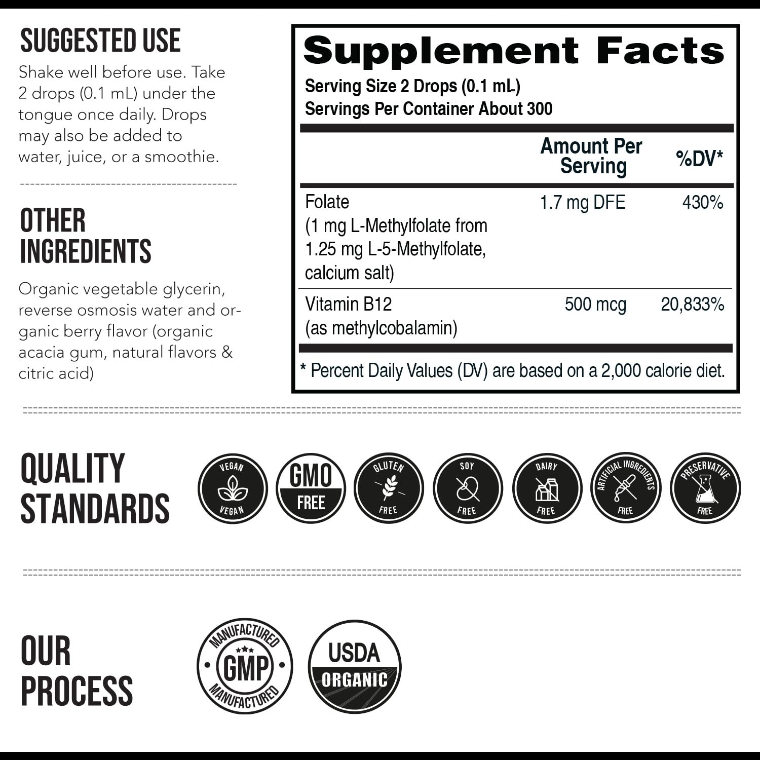 Triquetra Health L-Methylfolate 1000 mcg liquid supplement side view