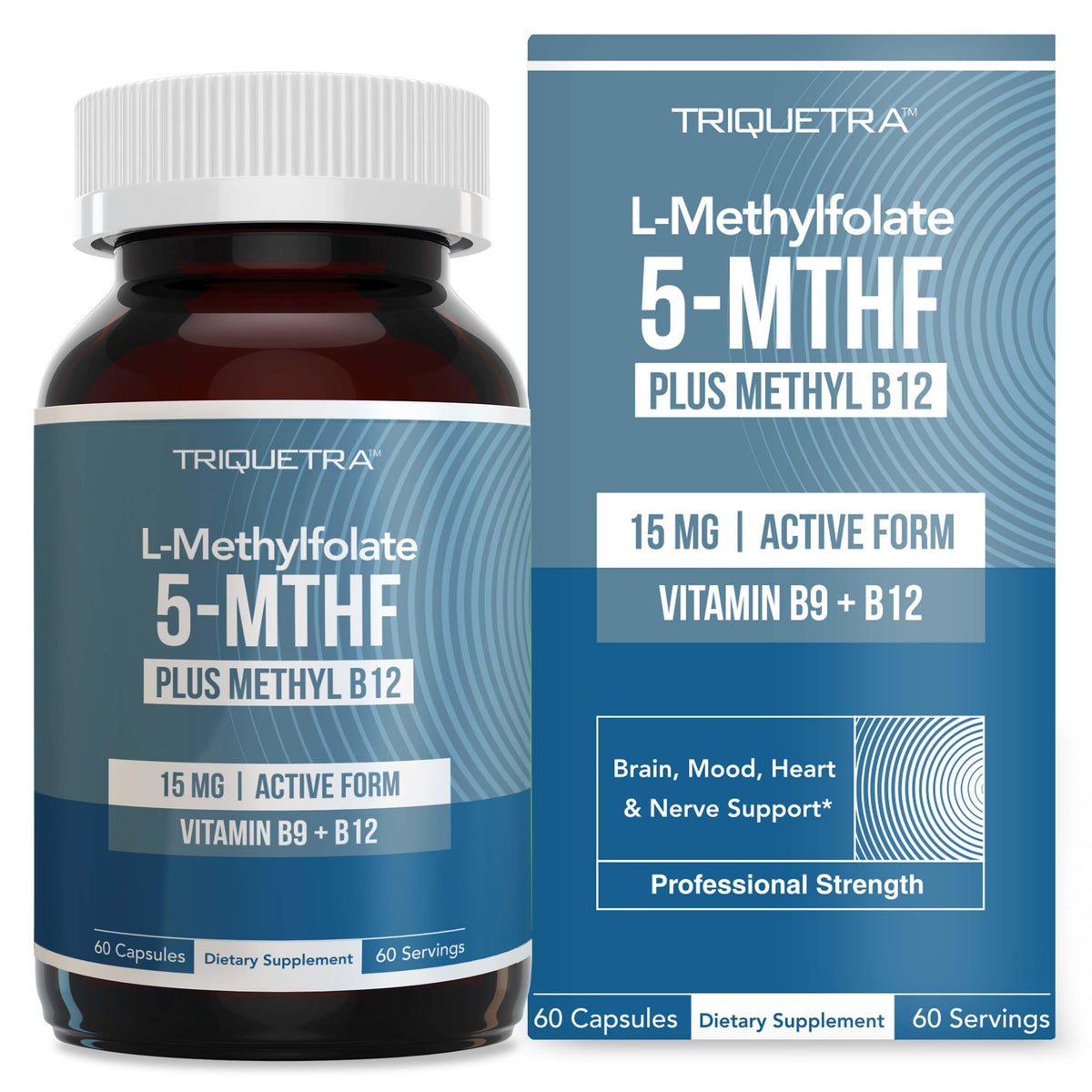 Triquetra Health L-Methylfolate 15mg supplement front view