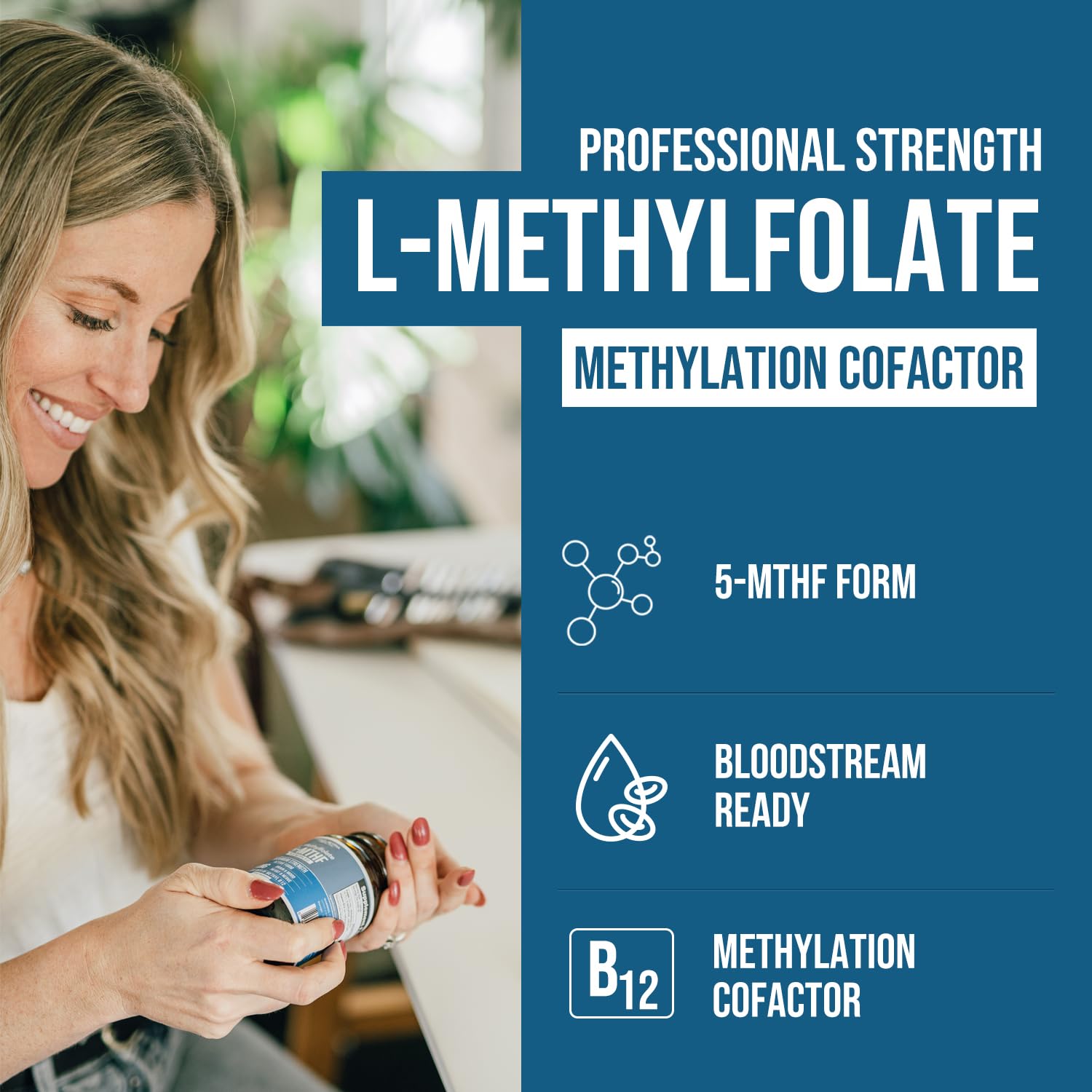 Triquetra Health L-Methylfolate 15mg supplement side view