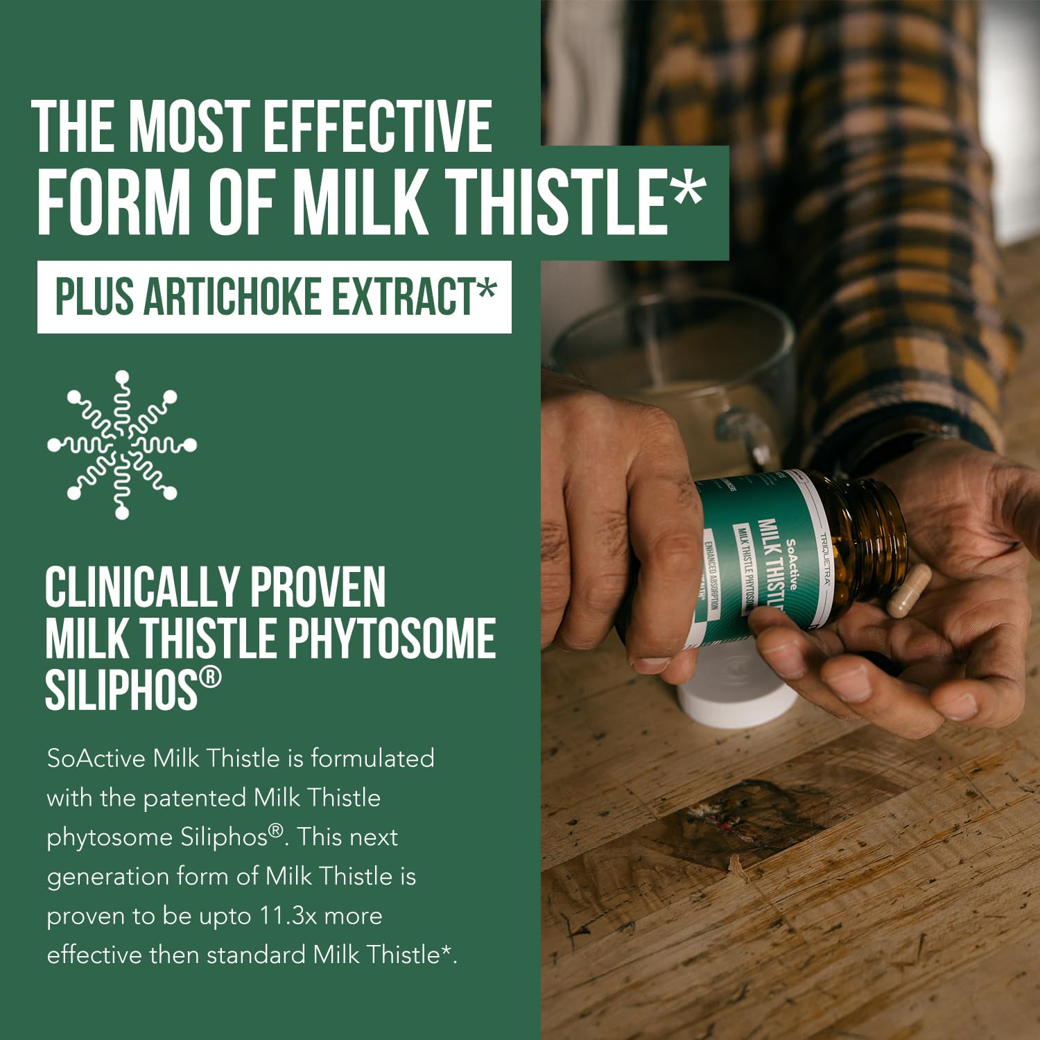 Triquetra Health Milk Thistle Phytosome 240g capsules side view