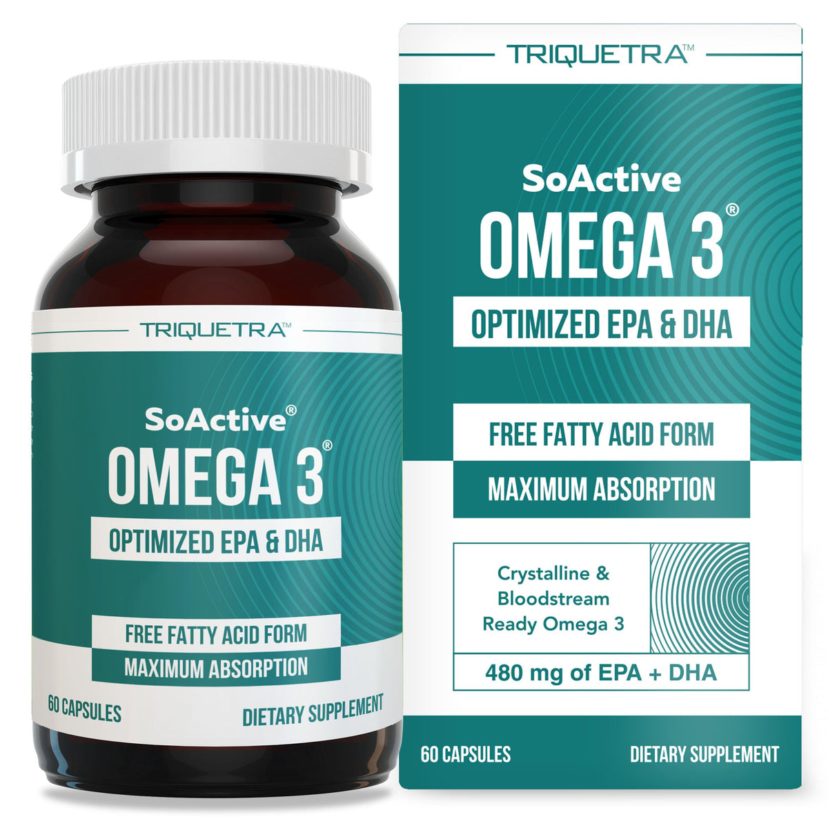 Triquetra Health Omega-3 EPA & DHA Supplement front view
