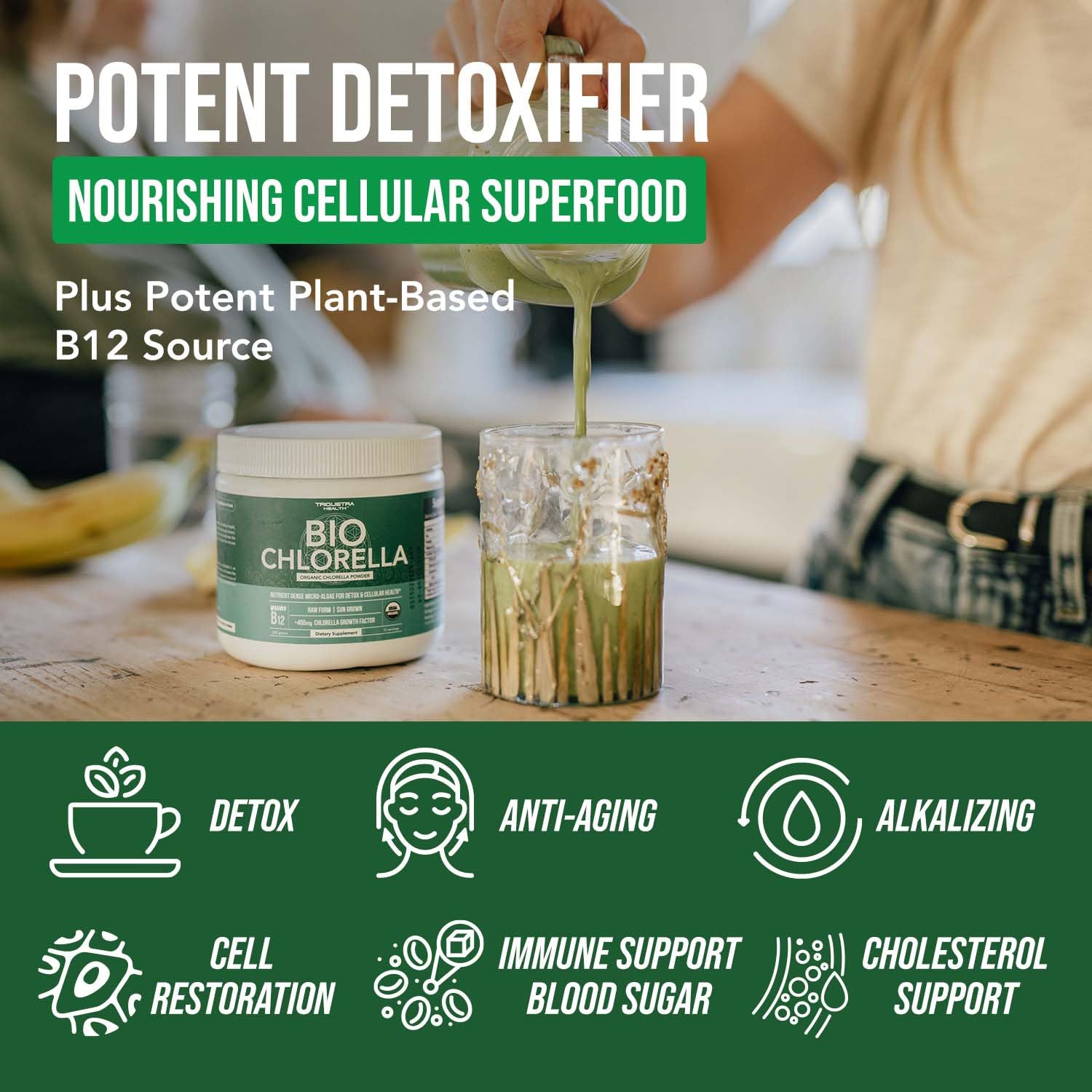 Triquetra Health Organic Chlorella Powder packaging side view