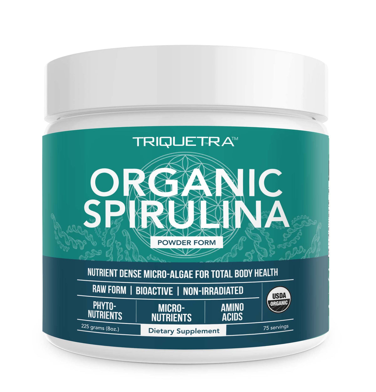 Triquetra Health Organic Spirulina Powder 281g front view