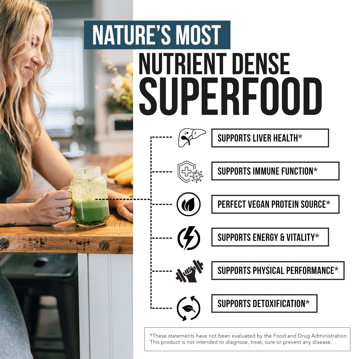 Triquetra Health Organic Spirulina Powder packaging details