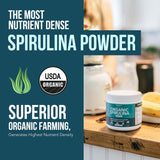 Triquetra Health Organic Spirulina Powder scoop with powder
