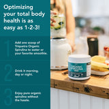 Triquetra Health Organic Spirulina Powder with smoothie ingredients