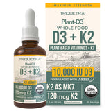 Triquetra Health Organic Vitamin D3 + K2 bottle front view