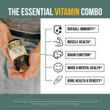 Triquetra Health Organic Vitamin D3 & K2 capsules on a wooden table