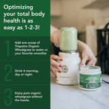 Triquetra Health Organic Wheatgrass Juice Powder 150g lifestyle shot