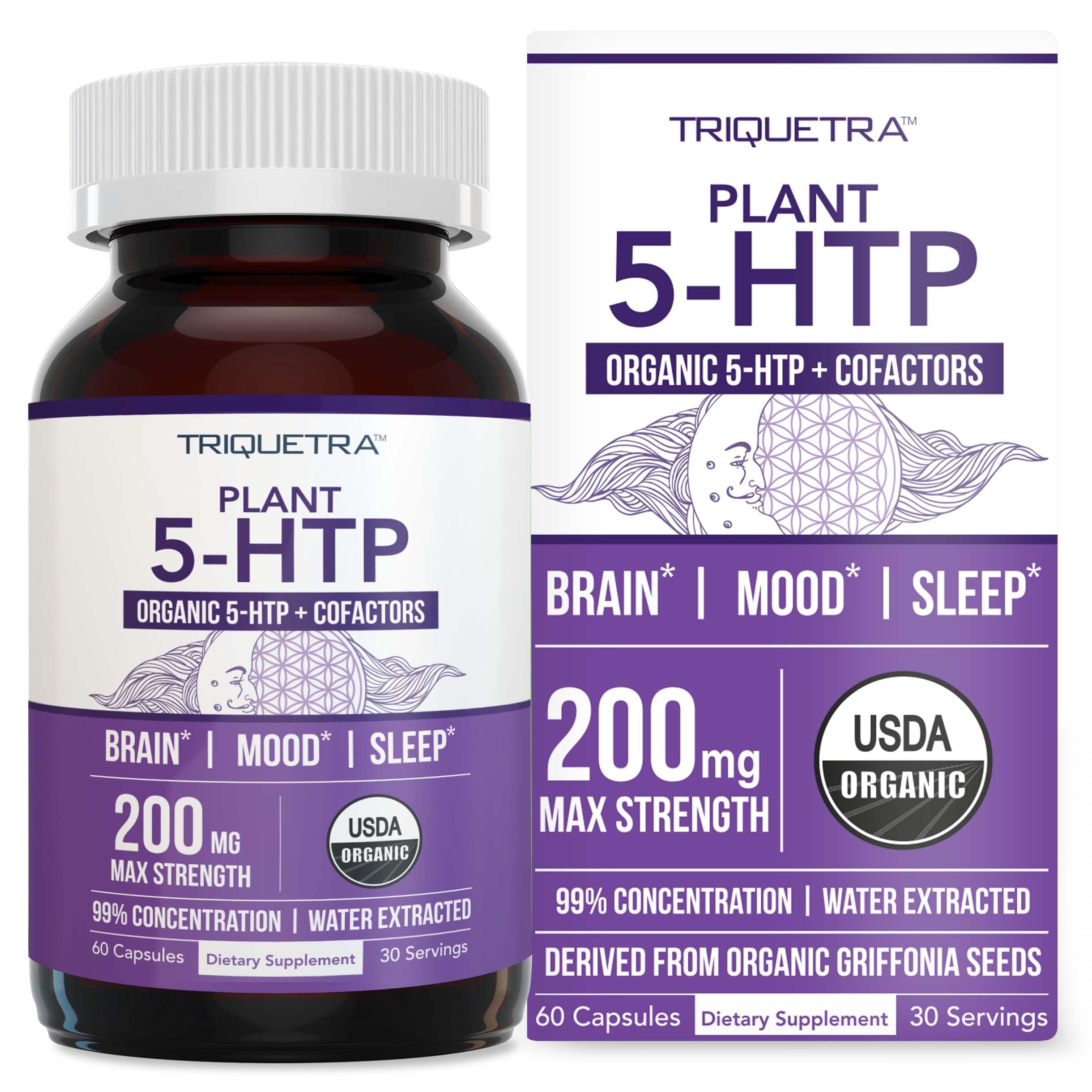 Triquetra Health Plant 5-HTP 200mg capsules front view